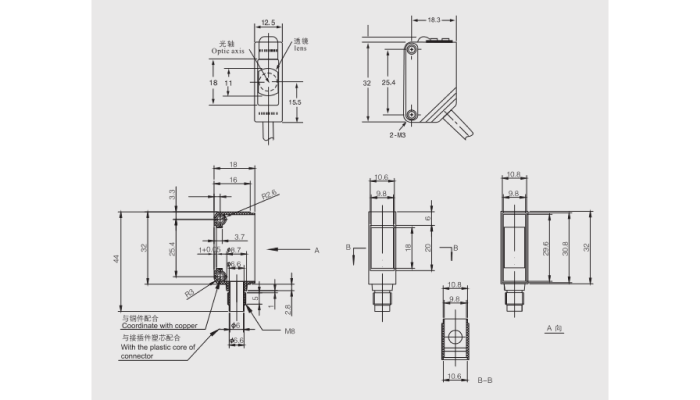 EN33 Series Background suppression Photoelectric Sensor with Cable_尺寸图.png