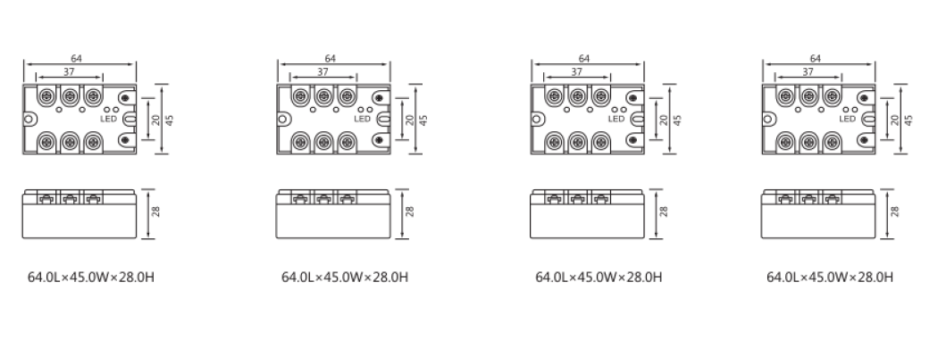 Intelligent three phase AC controlled AC solid state relay_尺寸图.png